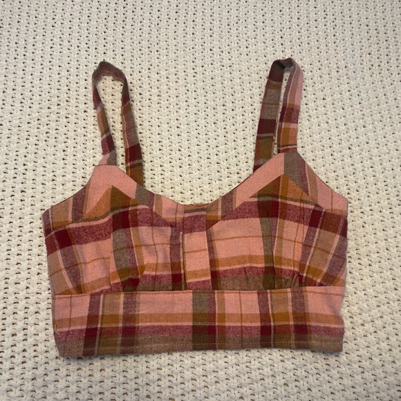 *Worn twice* 3 Piece Set pink plaid mini skirt set Medium - Picture 5 of 5